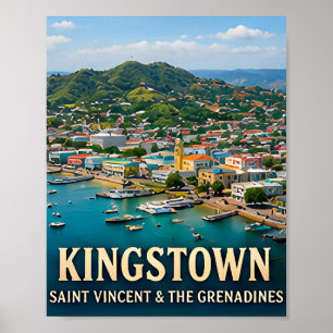 Kingstown Island Harbor and Caribbean Beauty Poster