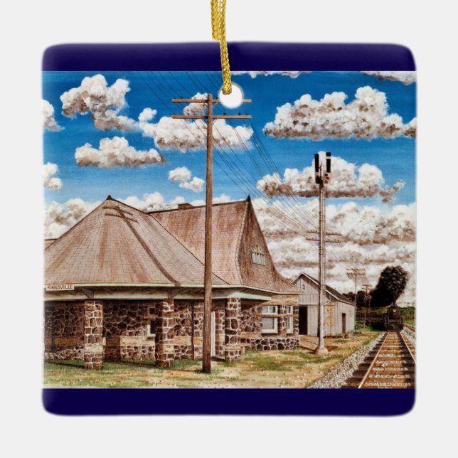 Kingsville, ON Depot by Tom Rock Ceramic Ornament (Front)