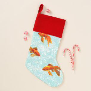 Kingyo Goldfish Blue Christmas Stocking