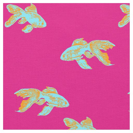 kingyo pattern blue fabric