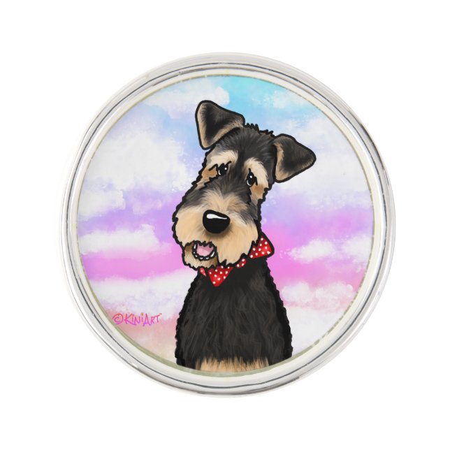 KiniArt Airedale Terrier Lapel Pin (Front)