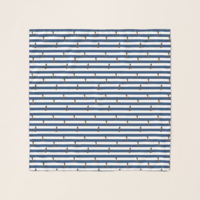 KiniArt Anchors Nautical Scarf (Front)