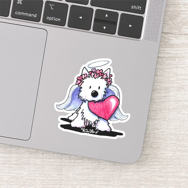 KiniArt Angel Westie Sticker (Detail)