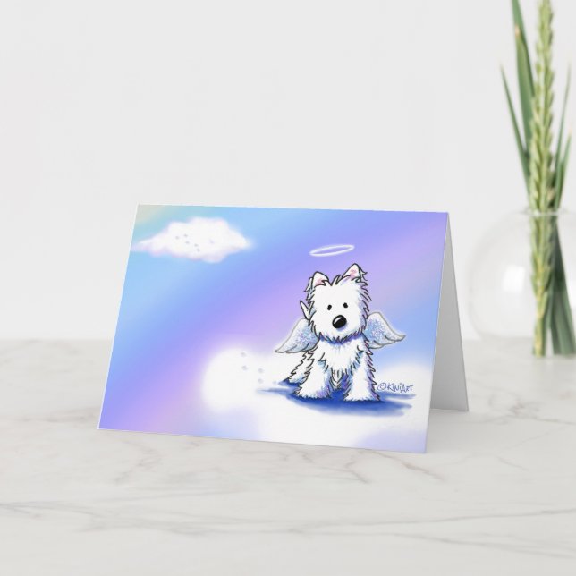 KiniArt Angel Westie Sympathy Card (Front)