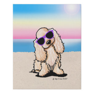 KiniArt ASCOB Cocker Spaniel Dog Beach Faux Canvas Print