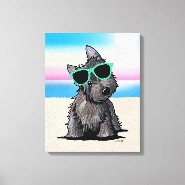 KiniArt Ash Cairn Terrier Dog Beach Canvas Print (Front)