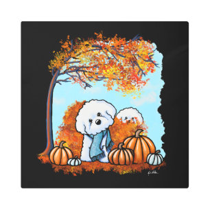 KiniArt Autumn Bichon Frise Metal Print