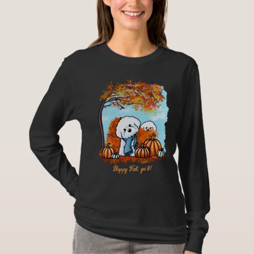 KiniArt Autumn Bichon Frise T_Shirt