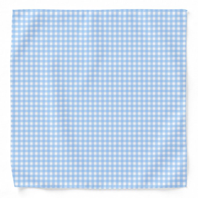 KiniArt Baby Blue Gingham Bandana (Front)