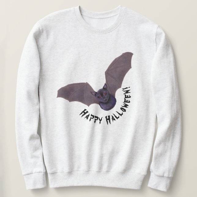 KiniArt Bat Halloween Sweatshirt (Design Front)