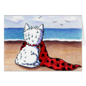 KiniArt Beach Blanket Westie (Front Horizontal)