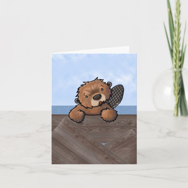 KiniArt Beaver Note Card (Front)