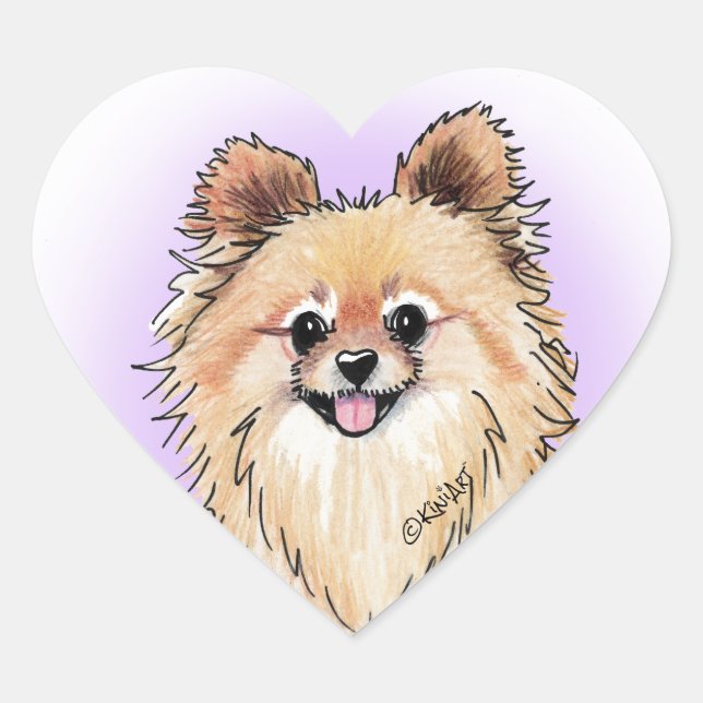 KiniArt Bella Pom Heart Sticker (Front)