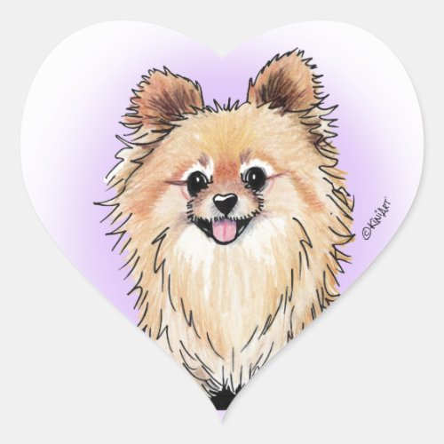 KiniArt Bella Pom Heart Sticker