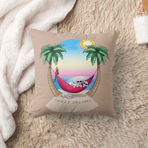 KiniArt Bichon Sweet Dreams Beach Throw Pillow