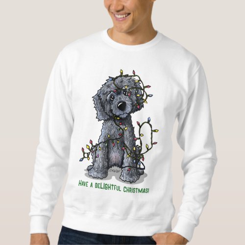 KiniArt Black Doodle Delightful Christmas Sweatshirt