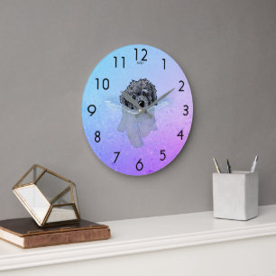 KiniArt Black Goldendoodle Large Clock