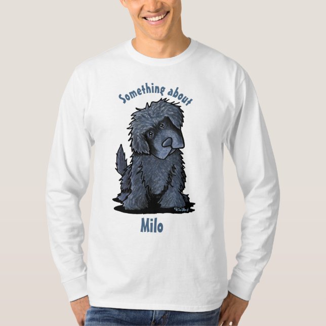 KiniArt Black Newfoundland Dog T-Shirt (Front)