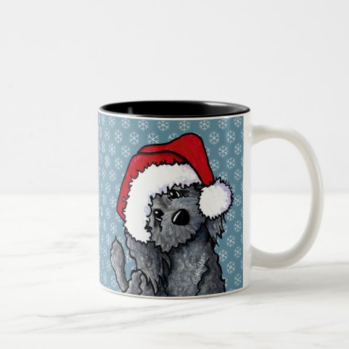 KiniArt Black Santa Doodle Two_Tone Coffee Mug