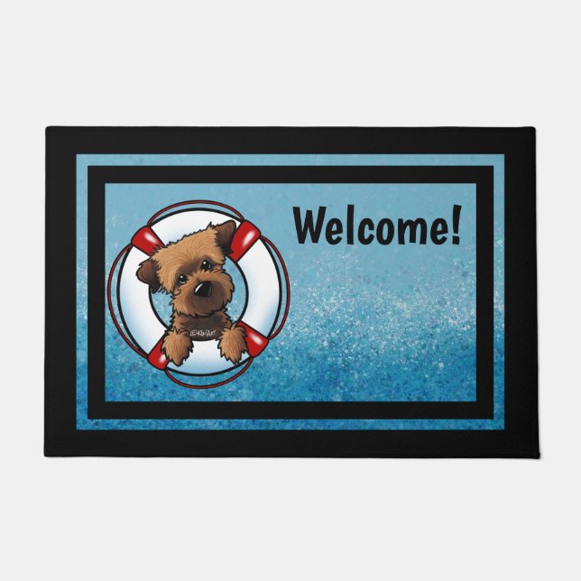 KiniArt Border Terrier Rescue Doormat (Front)