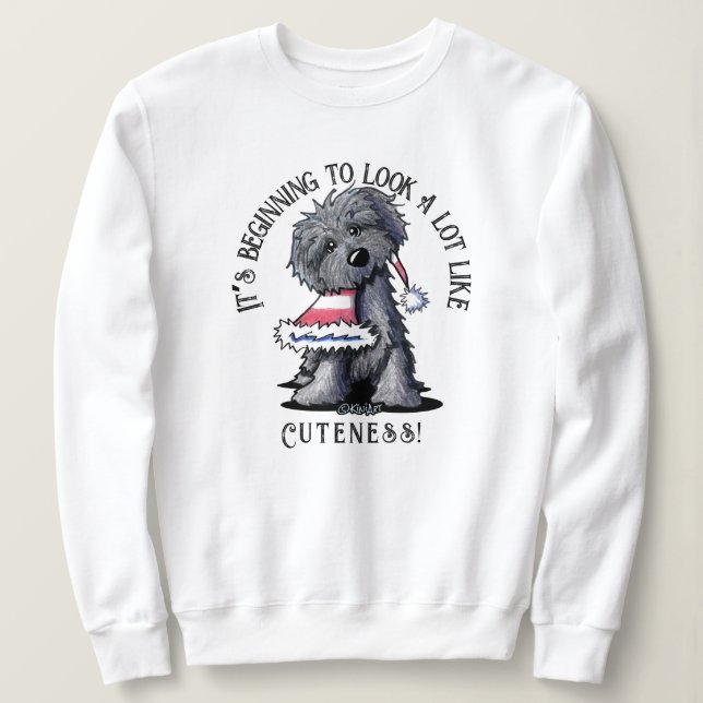 KiniArt Bouvier des Flandres Christmas Sweatshirt (Design Front)