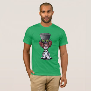 KiniArt Brittany Dog Steampunk Tophat T-Shirt