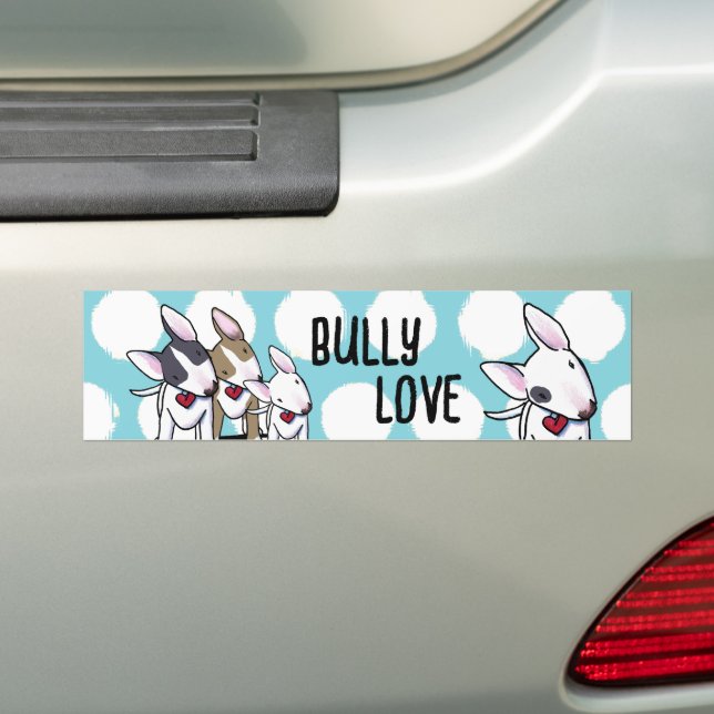 KiniArt Bull Terrier Bumper Sticker (On Car)