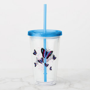 KiniArt Butterflies Acrylic Tumbler