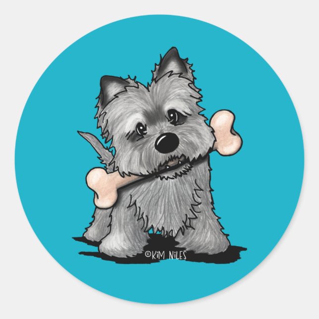 KiniArt Cairn Bone Appetit Stickers (Front)