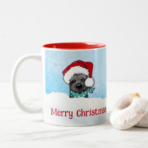 KiniArt Cairn Terrier Christmas Two-Tone Coffee Mug