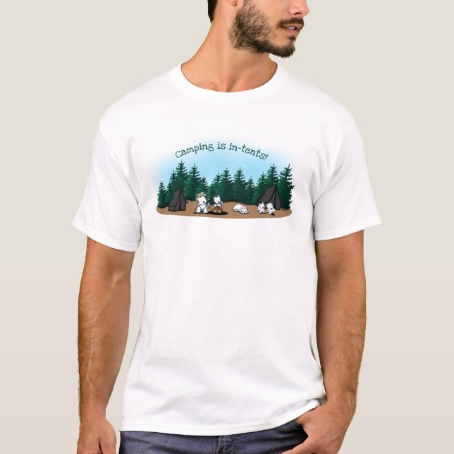 KiniArt Camping Westies T-Shirt (Front)