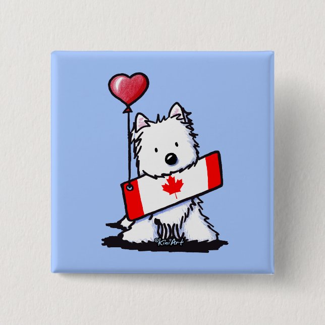 KiniArt Canadian Westie Button (Front)