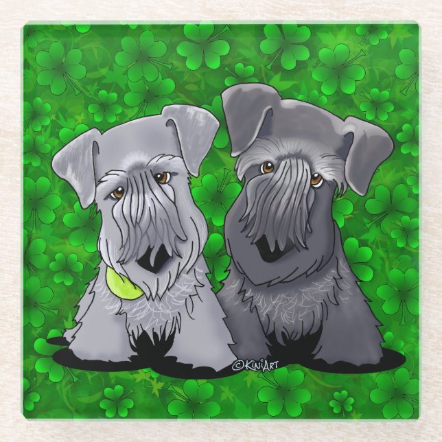 KiniArt Cesky Terriers Glass Coaster (Front)