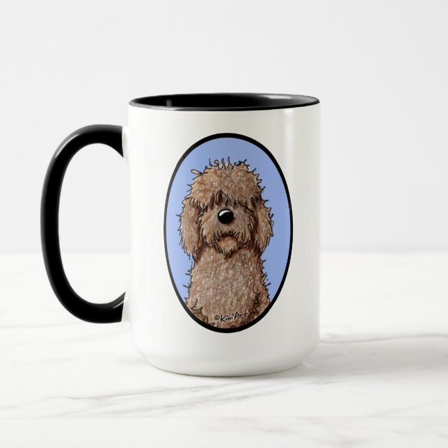 KiniArt Chocolate Doodle Dog Mug (Left)