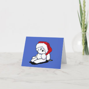 KiniArt Christmas Bichon Frise Letterpress Thank You Card