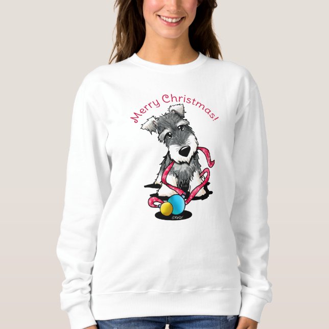 KiniArt Christmas Mini Schnauzer Sweatshirt (Front)