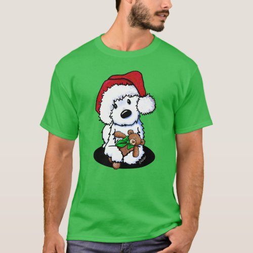 KiniArt Christmas Westie And Bear T_Shirt