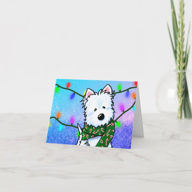 KiniArt Christmas Westie Holiday Card (Front)