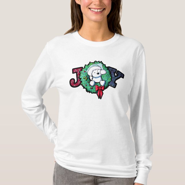 KiniArt Christmas Westie Joy T-Shirt (Front)