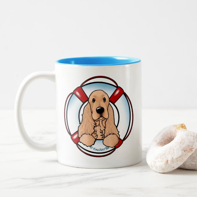 KiniArt Cocker Spaniel Rescue Mug (With Donut)