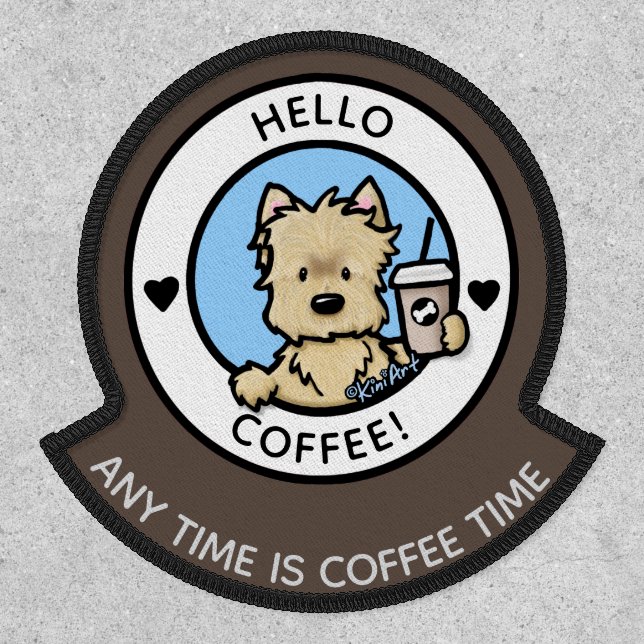 KiniArt Coffee Cairn Terrier Patch (Front)