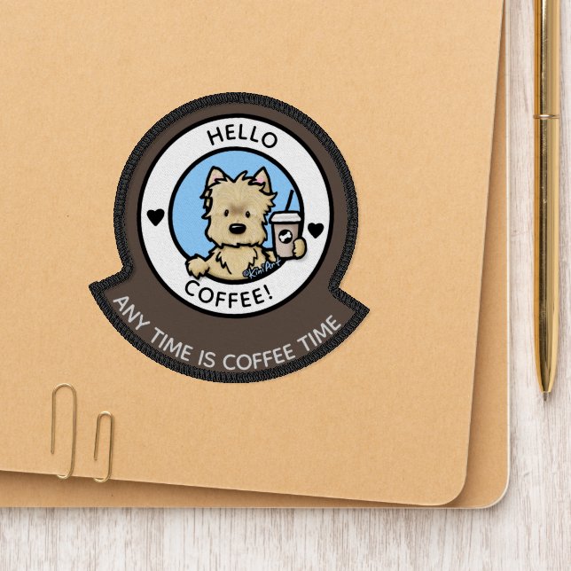 KiniArt Coffee Cairn Terrier Patch (On Folder)