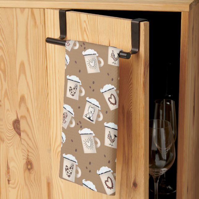 KiniArt Coffee Lover Kitchen Towel (Thirds Fold)