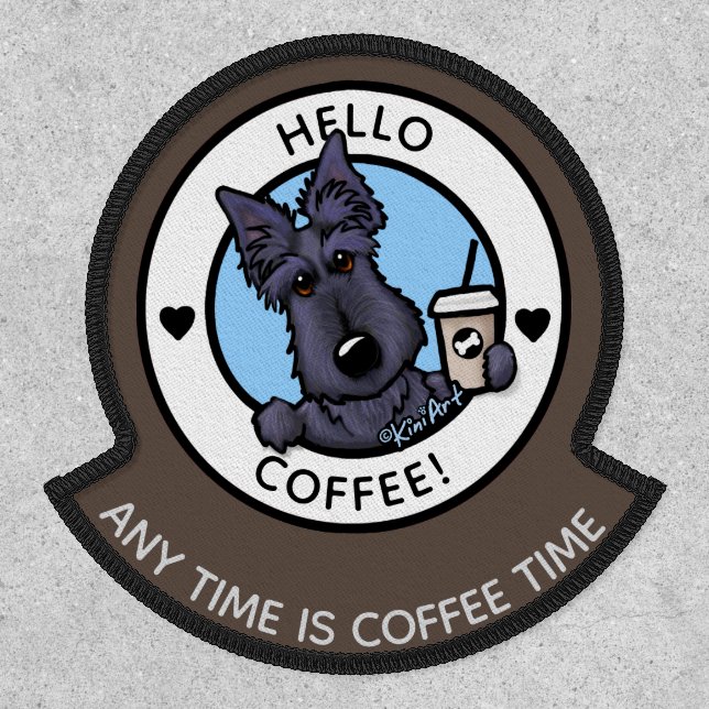 KiniArt Coffee Scottish Terrier Patch (Front)