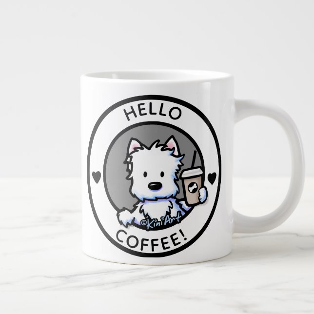 KiniArt Coffee Westie Giant Coffee Mug (Right)