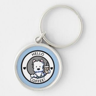 KiniArt Coffee Westie Keychain