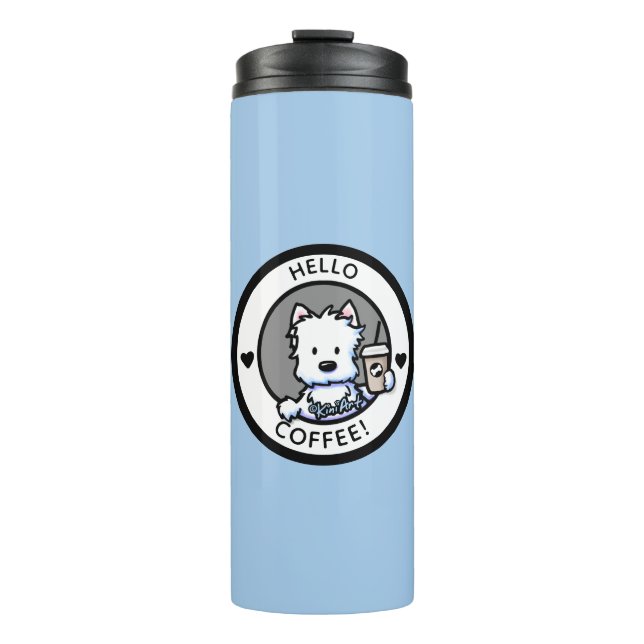 KiniArt Coffee Westie Thermal Tumbler (Front)