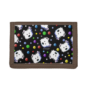 KiniArt Confetti Westie Tri-fold Wallet