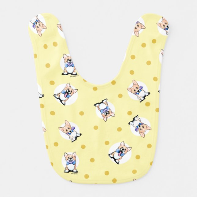 KiniArt Corgi Puppies Bib (Front)