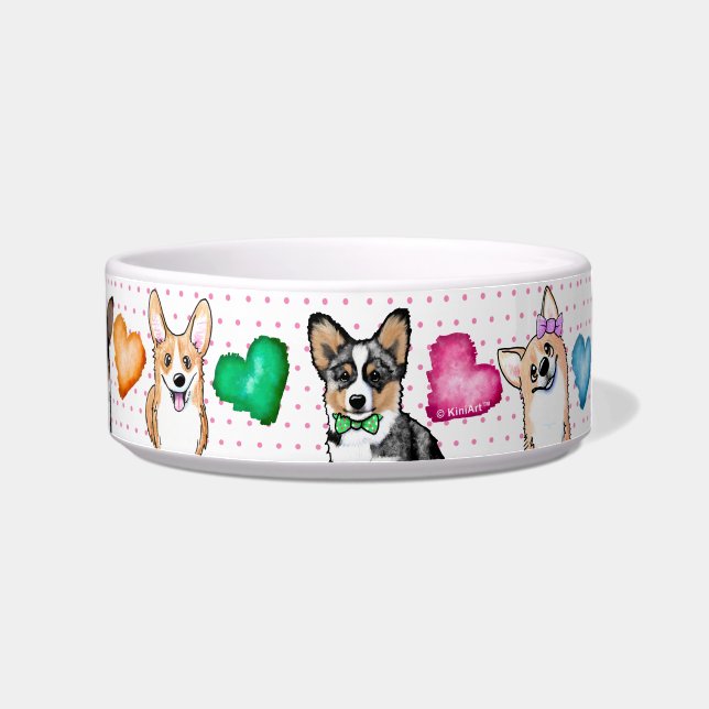 KiniArt Corgi Puppy Love Bowl (Right)